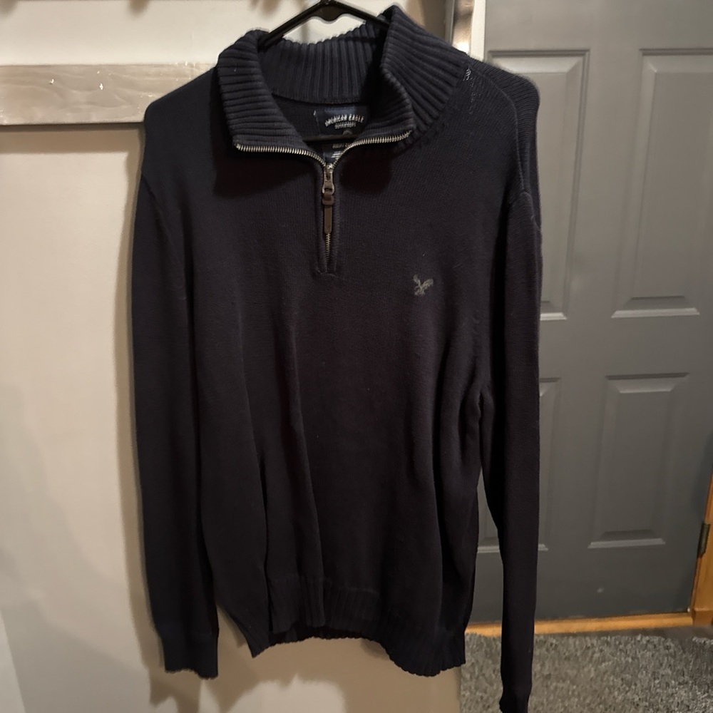 American Eagle Outfitters Black Zip-Up Sweater